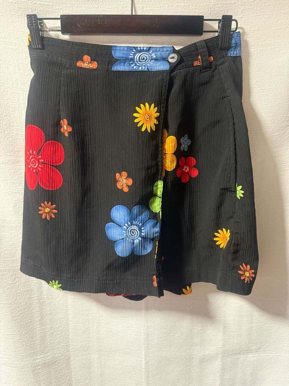 Vintage Holly Lane 90s Flower Power Ribbed Floral Skort